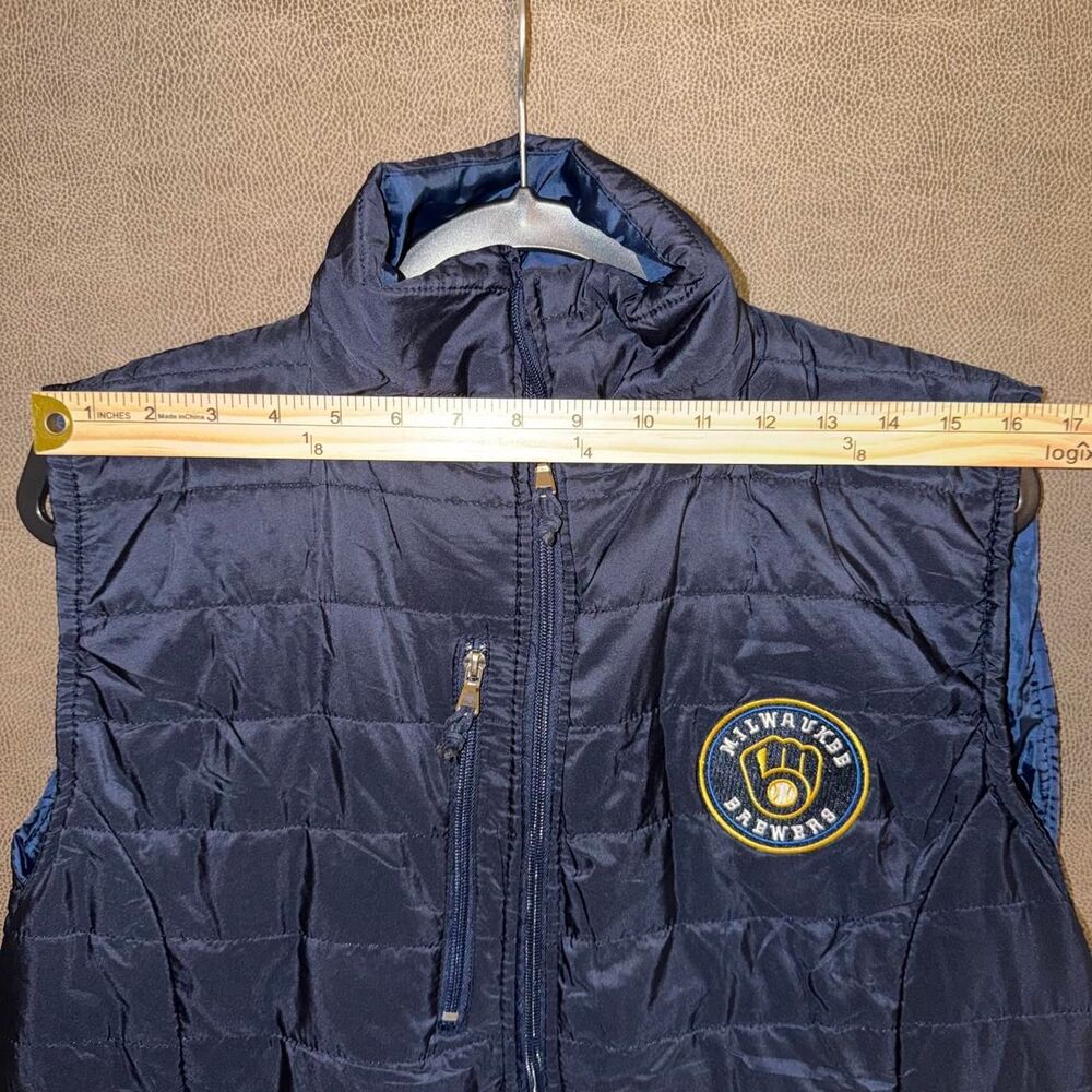 Milwaukee Brewers Navy blue puffer vest with quilted design - Picture 6 of 8